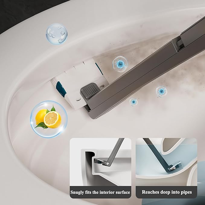 Disposable Toilet Brush with Replaceable Heads, Wall-Mounted Holder, Hygienic Bathroom Cleaning Tool (WhiteToilet Brush + 18 Refills)