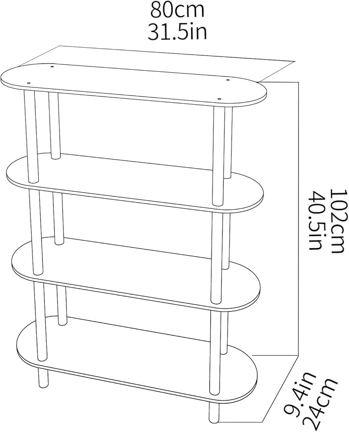 Clear Bookshelf, Acrylic Bookcase with Open Book Shelf for Office Living Room Bedroom (4 Tier Orange)
