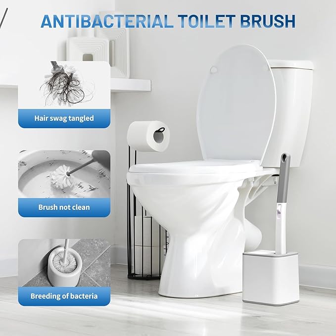 42 PCS Disposable Toilet Bowl Brush Refills, Disposable Toilet Brush Heads, Toilet Wand Disposable Refill Heads, Disposable Replacement Head (42Pcs Replacement Heads)