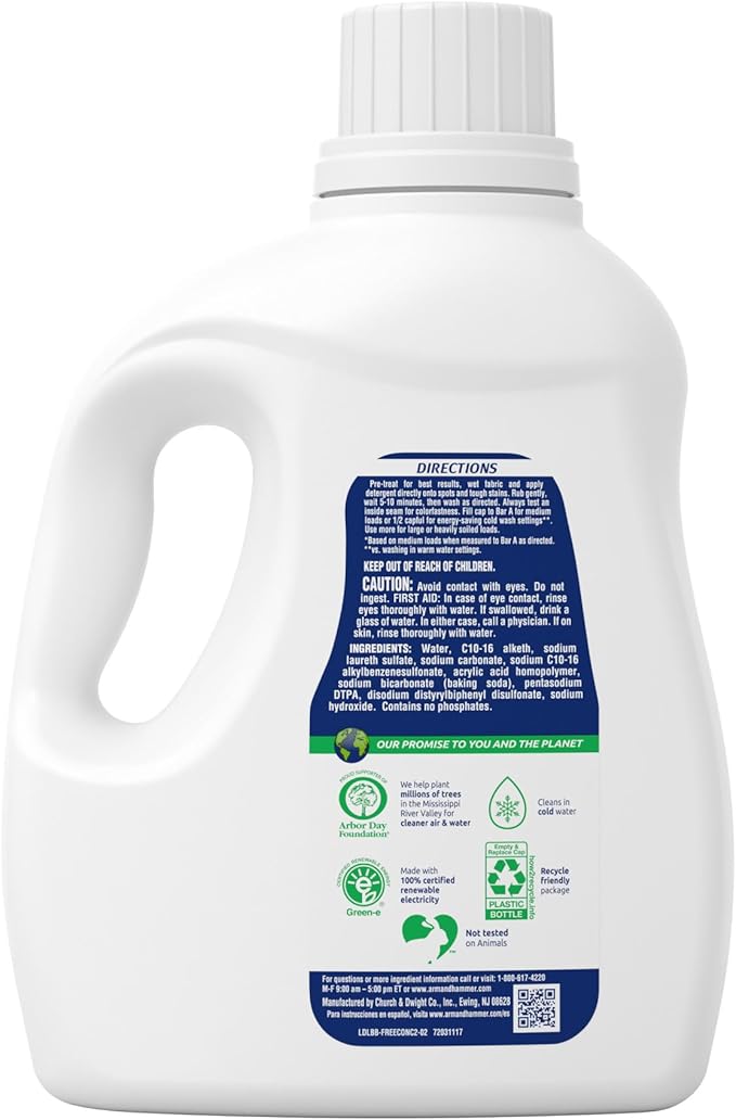 ARM & HAMMER Sensitive Skin Free & Clear Liquid Laundry Detergent, 105 fl oz, 105 Loads