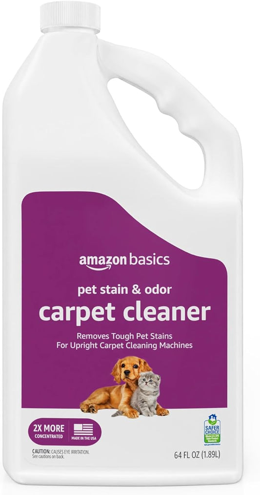 Amazon Basics Pet Stain Remover, Carpet Cleaner, Fresh Scent, 64 fl oz