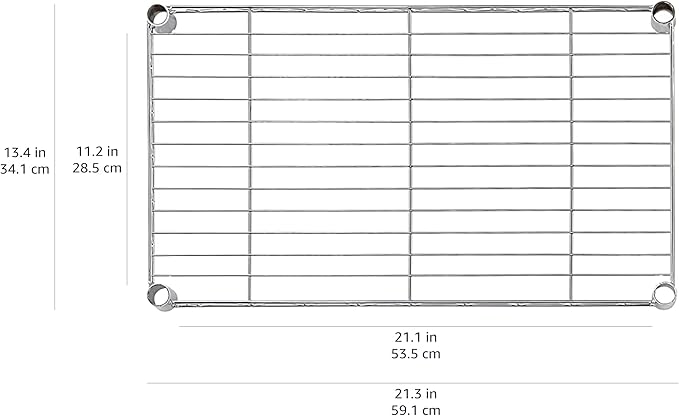 Amazon Basics 4-Shelf Steel Wire Storage Rack, Adjustable, Sturdy, Easy Assembly, 13.4 D x 23.2 W x 48 H in, Black