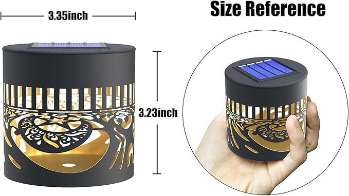 2 Pack Solar Fence Lights Metal Solar Powered Outdoor Wall Deck Step Lights Tree Theme Waterproof Fence Light for Garden Post Patio Backyard Yard Decor (Tree, 2 Pack)