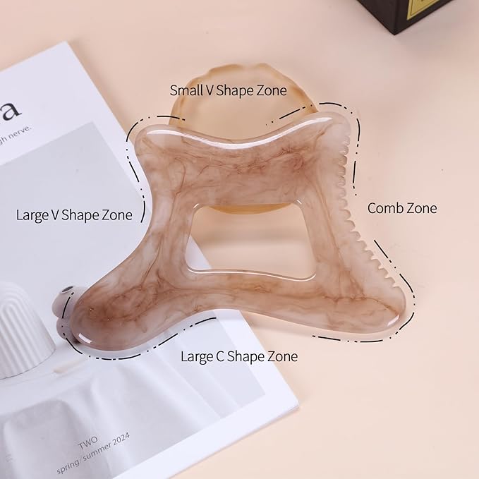 Body Gua Sha Tool Large Gua Sha Body Tool Cellulite Massage Tool (Resin) Lymphatic Drainage Tool Guasha Tool for Face, Back, Legs, Women's Body Shaping Tools