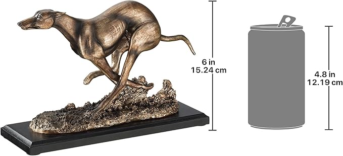 Design Toscano NY1280200 Greyhound Whippet Art Deco Dog Statue, Bronze