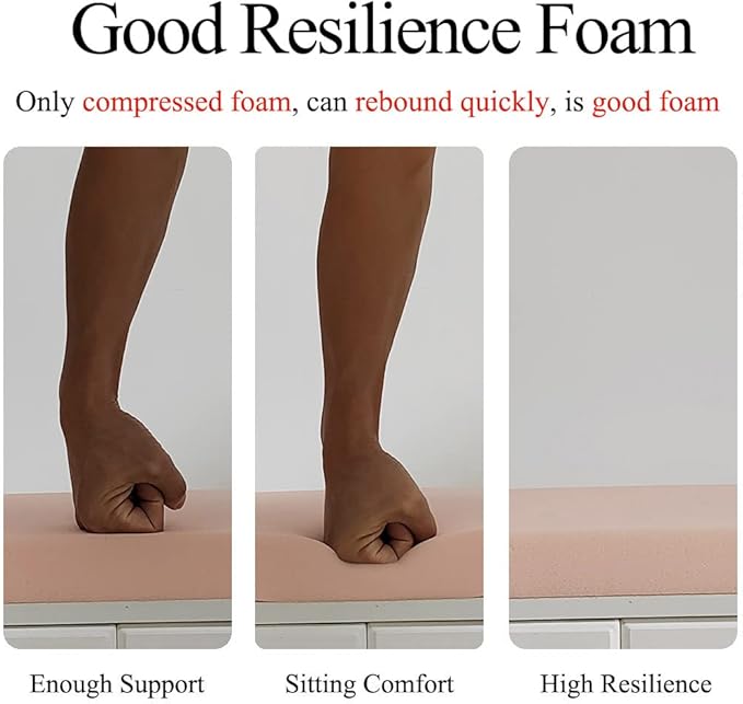 Chair Cushion for Dining Chairs with Ties Non Slip Memory Foam Kitchen Room Chair Pads for Outdoor Patio Furniture 4 Pack, Khaki