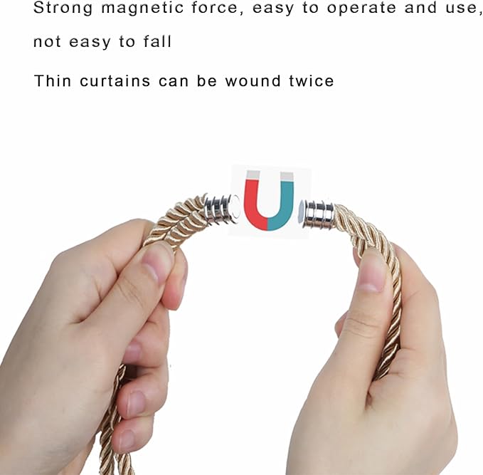 Fenghuangwu 2Pack Magnetic Curtain Tiebacks – Bohemian Style Handmade Woven Tie-Backs for Drapes,Elegant Exquisite Knot Holdbacks,Outdoor Boho & Modern Home Decor -Red