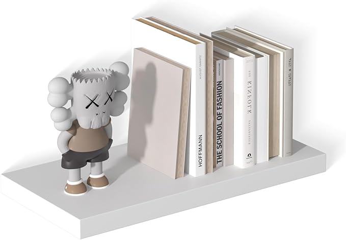 12 Inch Deep Floating Shelves for Wall 1 Pack White Floating Shelves Large Storage Space Wall Mount Shelf for Living Room Kitchen Bathroom 24" W x 12" D x 1.2" H White