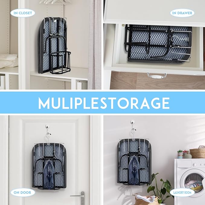 BiJun Small Ironing Board, Foldable Table Top Ompact Portable Mini Ironing Board w/Iron Rest, Set for Dorm Rooms, RVs, Travel Apartments Black