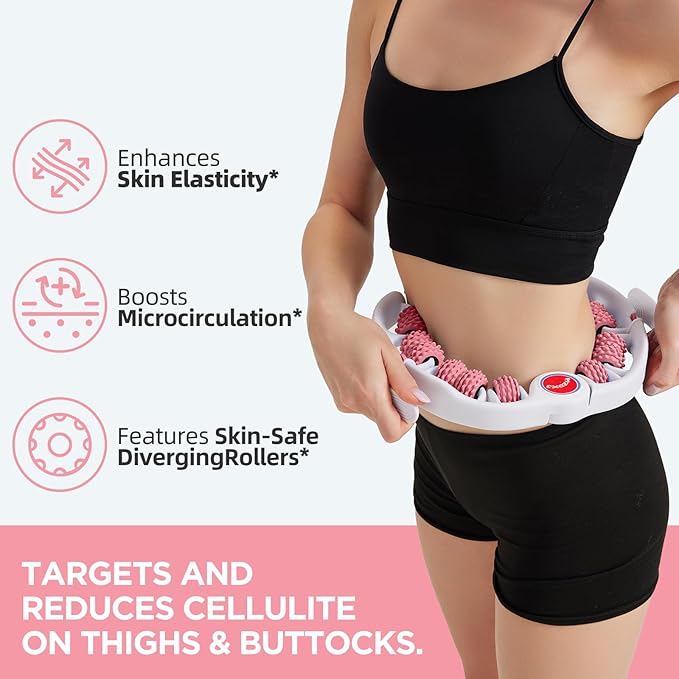 Cellulite Massage Tool Deep Fascia Massager & Dimpled Skin Remover for Legs - Anti-Cellulite Roller Tech with Lymphatic Drainage, Smooth Skin & Pain Relief for Thighs & Buttocks Sculpting