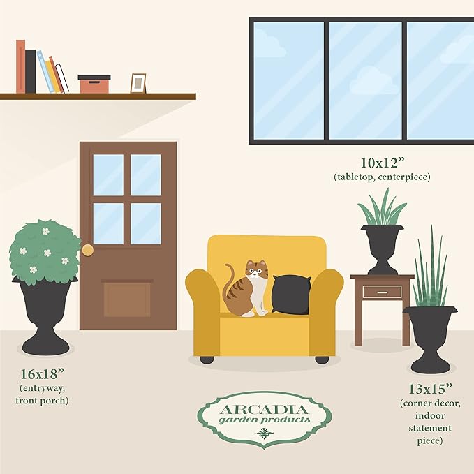 Classic Traditional Plastic Urn Planter Indoor/Outdoor