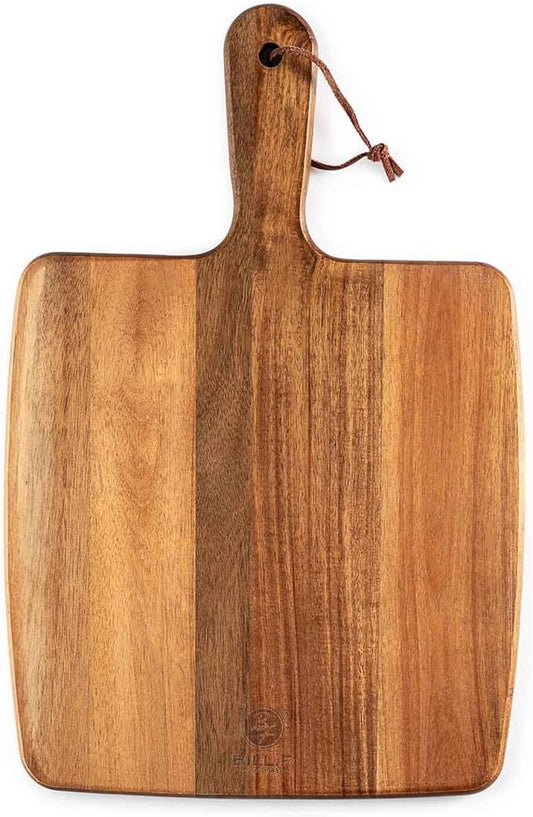 Acacia Wood Cutting Board - Wooden Kitchen Cutting Board for Meat, Cheese, Bread,Vegetables &Fruits- Charcuterie Board Cheese Serving Board with Handle (15.3"x10.2")
