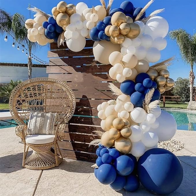 130pcs Navy Blue Balloons Different Sizes 18" 12" 10" 5" Dark Blue Balloons for Birthday Graduation Baby Shower Anniversary New Year Party Holiday Decorations