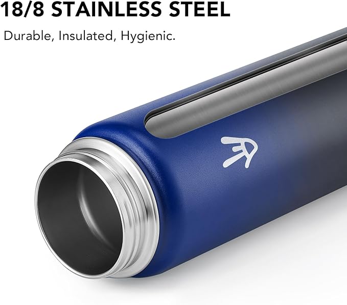 Enerbone 32 oz Insulated Water Bottle, Stainless Steel Bottle with Carrying Strap, Double-Wall Vacuum Insulation Design, Leakproof Sports Bottle with Straw, Keep Drinks Cold or Hot for Hours