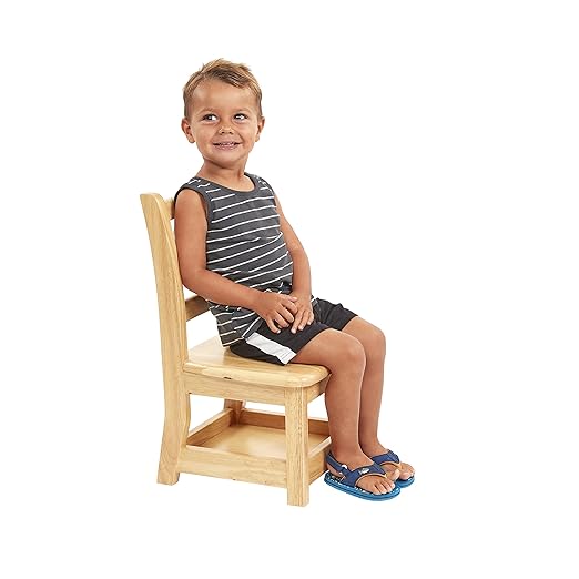 ECR4Kids Three Rung Ladderback Chair with Storage, 10in Seat Height , Classroom Seating, Honey, 2-Pack