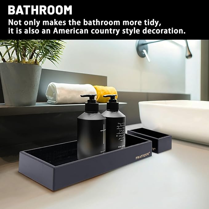 Bamboo Drawer Organizer - Kitchen Utensil Organizer Silverware Tray Cutlery Holder，Office Desk Supplies and Accessories,8.9 * 5.9 * 2.6inch,Black