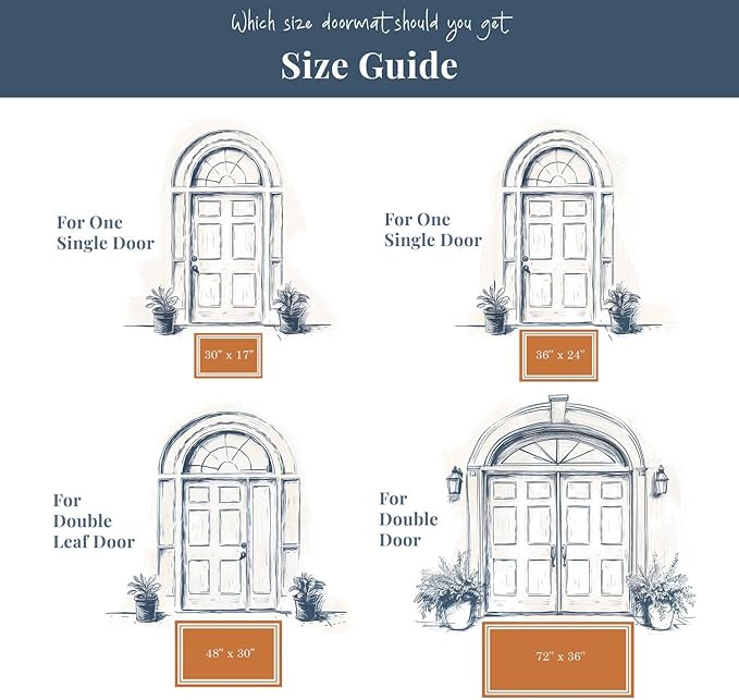 Barnyard Designs Natural Coco Coir Heavy Duty Backing Doormat - Large Cute Non-Slip Front Door Welcome Mat for Outside Entrance or Porch Entry, Brown (24x36, Hello)