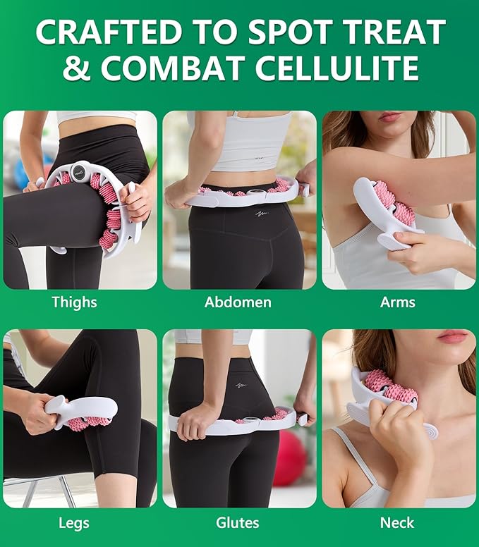Cellulite massage tool | 360°removable cellulite remover for legs & Lymphatic Drainage Massager | Fascia Blaster for Contoured & Smoother Skin,Tool for Sore Arms, Legs, Stomach & ButtocksGreen