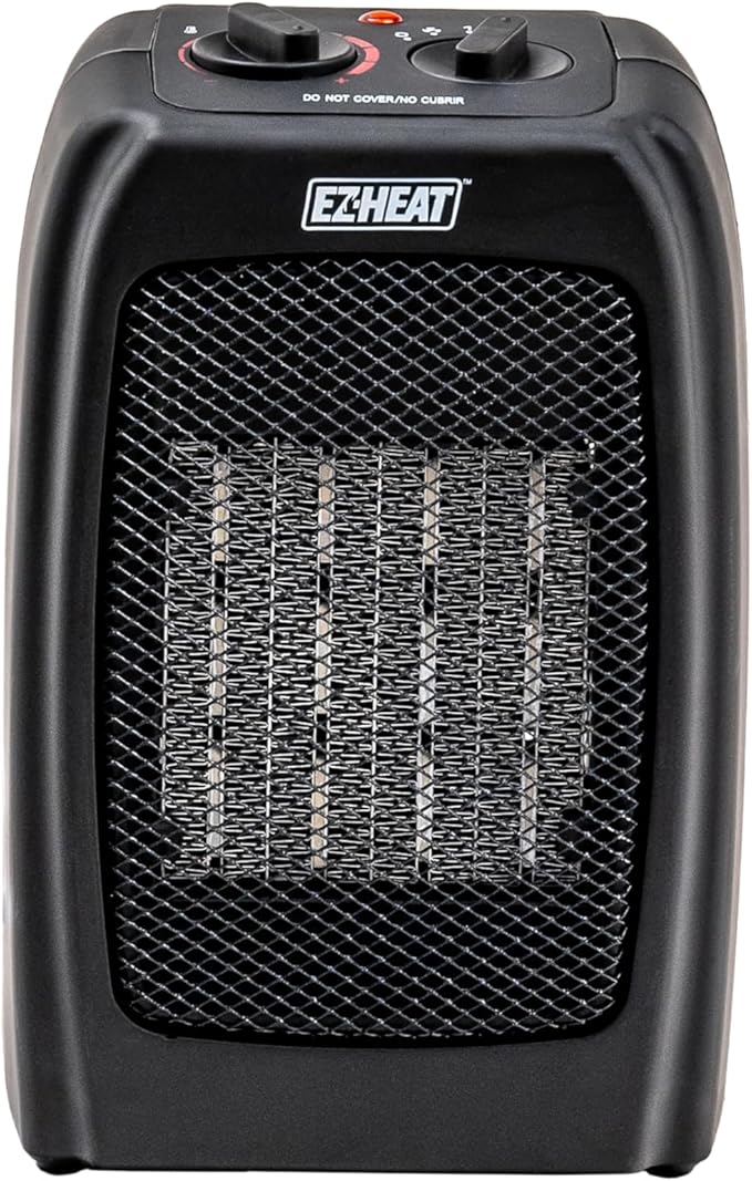 Electric Ceramic Portable Space Heater with Thermostat and Fan, Built-in Overheat Sensor, and Safety Tip-Over Switch, ST-MTPTC113