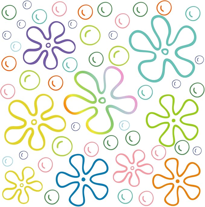 187PCS Flower Bubbles Wall Decals Under The Sea Birthday Party Decorations Ocean Wall Stickers Wall Decor for Bathroom Nursery Bedroom Home Classroom Car