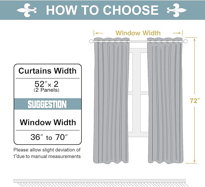 ChrisDowa Grommet Room Darkening Curtains for Bedroom and Living Room - 2 Panels Set Thermal Insulated Blackout Curtains (Dark Grey, 52W x 72L)