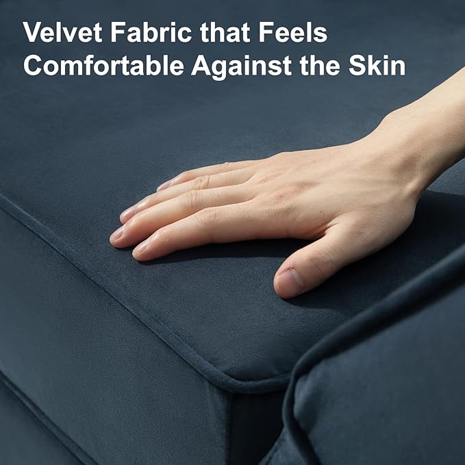 Belffin Modular Loveseat Sofa Couch with Storage Seats Velvet 2 Seater Love Seats for Small Spaces Blue