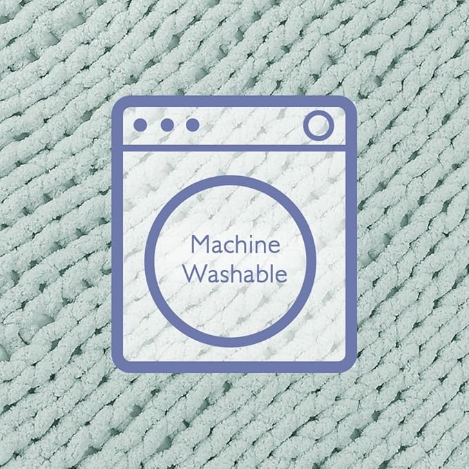 Bigacogo Chunky Knit Throw Blanket for Couch, 40x60 inches, 100% Hand Knitted with Thick Jumbo Chenille Yarn, Cozy Soft Large Rope Knot Cable Crochet Blankets for Sofa Bed Living Room, Mint