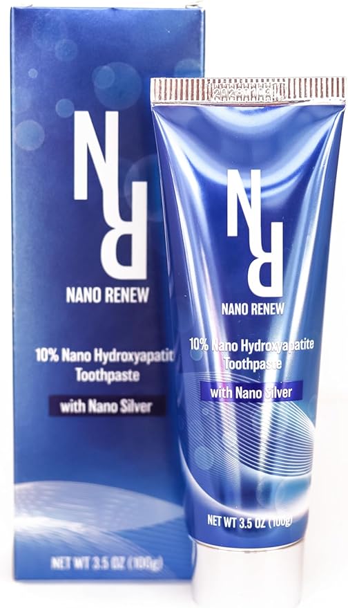 10% Nano Hydroxyapatite Toothpaste (Fluoride Free), with Nano Silver, Natural, Remineralizing, Whitening, Sensitive Teeth, SLS Free, Xylitol Nano-Hydroxyapatite Toothpaste for All Ages, 3.5 oz