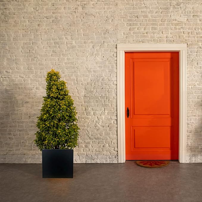 Galvanized Steel Planter Box Black Metal Planter Large Square Indoor Outdoor Planters Cube Steel Heavy Duty Flower Pot 16Inch Powder Coating Modern Commercial Residential for Patio, Deck, Yard, Garden