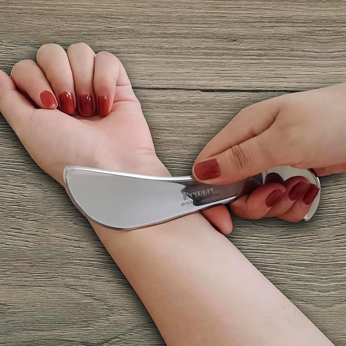 BYYDDIY Moon Shape 3 in 1 Stainless Steel Muscle Scraper Tools Set,Guasha Tool for Body,Scraping Massage Tools for Physical Therapy,Derma Edge Massage Tool & GuaSha Massage Scraper Tool (MN-SC1)