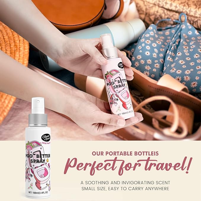 Clean-n-Fresh Toilet Spray, Wild Peony Scent, Bathroom Odor Eliminator & Air Freshener For Room, Trash Cans, Shoes, Fabrics, 3.4 Fl Oz(2 Pack)