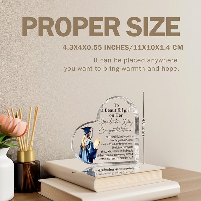 Graduation Gift 2025 Graduation Gifts Cool Graduation Gifts Gifts College Graduation Gifts Graduation Gifts For Her High School Graduation Gifts Personalized Graduation Gifts Acrylic Heart for Her