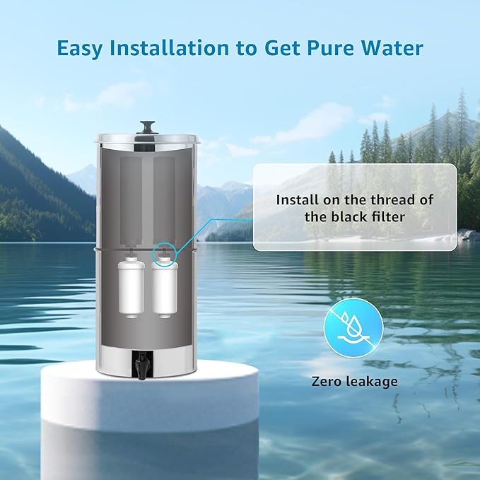 AQUA CREST Fluoride Water Filter, Replacement for Berkey® PF-2® Fluoride Reduction Elements, Berkey® Gravity Filtration System, NSF/ANSI 372 Certified, Pack of 2