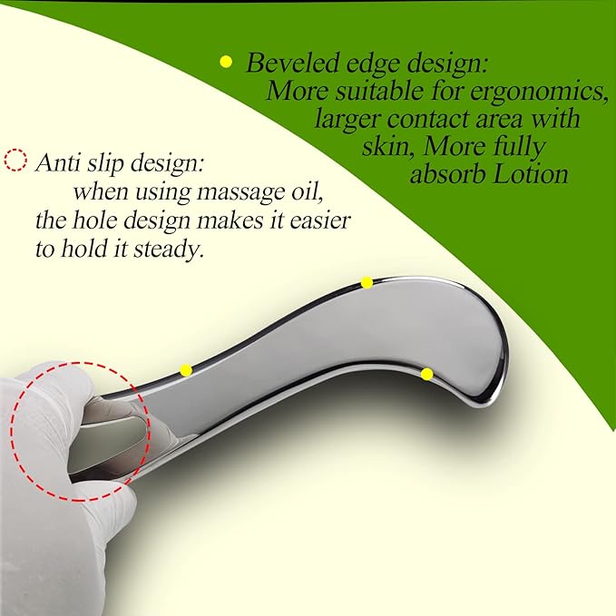 BYYDDIY Stainless Steel Gua Sha Muscle Scraper Tools,Scraping Massage Tools,Scar Tissue Tool,Guasha Massage Scraper Tool,IASTM Tools,Fascia Scraper,Soft Tissue Massage Tool, Guasha Tool for Body