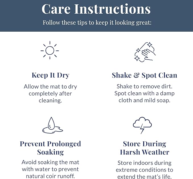 Barnyard Designs Natural Coco Coir Christmas Doormat - Large Cute Non-Slip Heavy Duty Backing Door Mat for Outside Entrance or Porch Entry, Brown (17x30, Winter Snowflake)