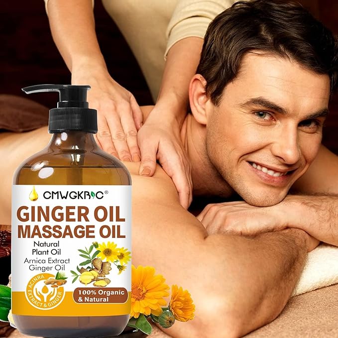 Ginger Oil,Ginger Massage Oil for Lymphatic Drainage,Natural Body Oil for Skin,Arnica Oil,Sore Muslce Massage Oil,Spa Ginger Oil-Warming and Relaxing for Mothers Day Gifts&Fathers Day Gift