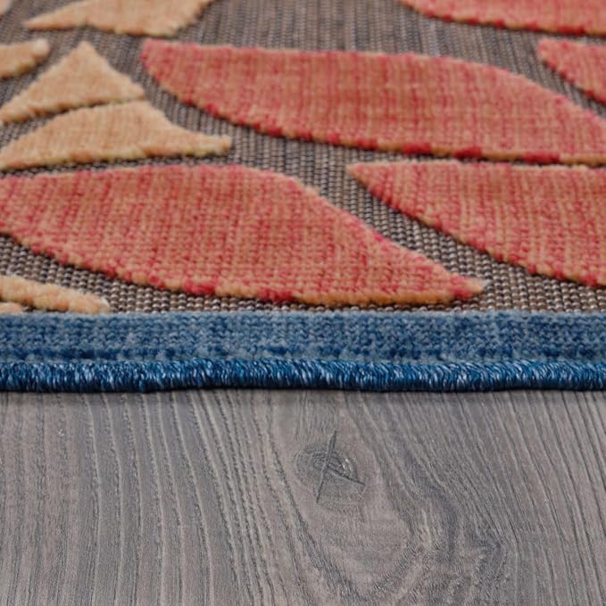 Beverly Rug Outdoor Rug 9x12 Large Modern Floral Tropical Area Rugs for Indoor and Outdoor Patio Easy to Clean Non Shedding Living Room Porch Garden Washable Outside Carpet (9 x 12 Brown)