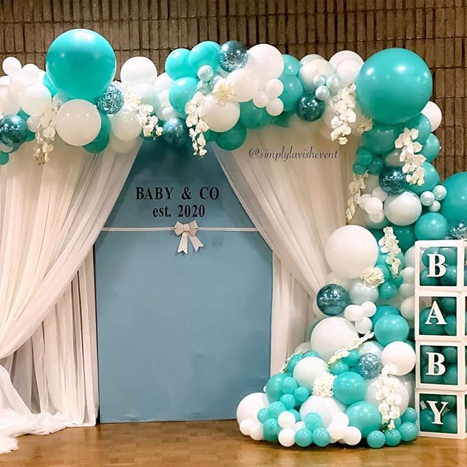130pcs Teal Balloons Different Sizes 18" 12" 10" 5" Turquoise Blue Balloons for Boys Girls Baby Shower Wedding Anniversary Graduation Engagements Birthday Party Decorations