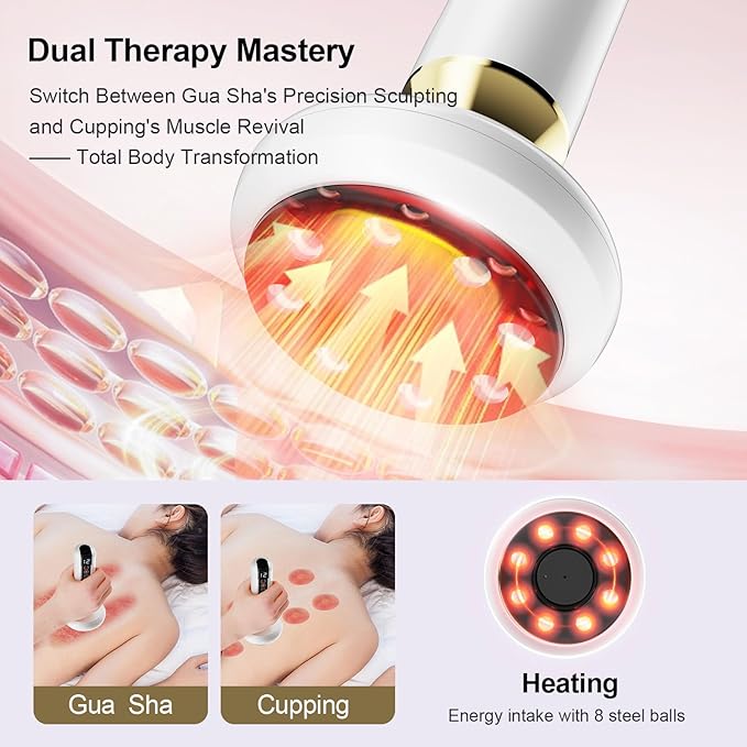 Electric Handheld Cellulite Massager with 12 Suction Modes, Cellulite Remover Tool for Legs, Belly, Thighs, Arms, Butt- Birthday, Christmas, Mothers Day, Valentines Day Gifts for Her Women (White)