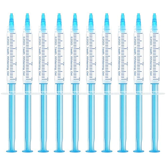 EZGO 10 Pack Teeth Whitening Gel Refills 22% Bleaching Gel, No Sensitive Teeth Whitener, Great for Sensitive Tooth Whitening, Carbamide Peroxide Teeth Whitening Gel, Mint Flavor (10X 3ML)