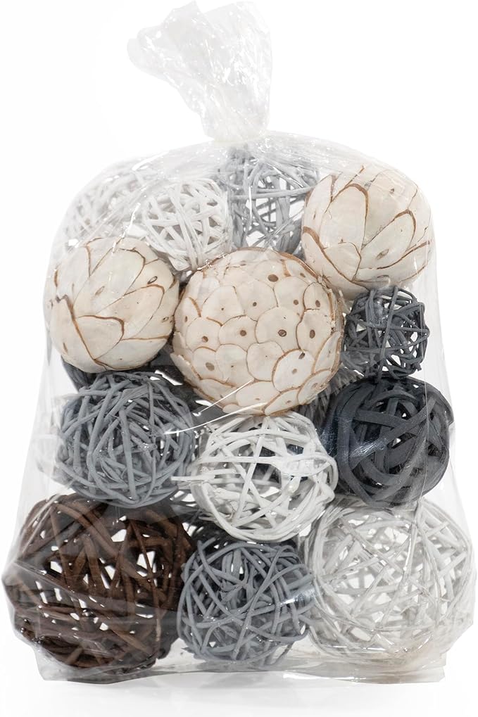 ANDALUCA Decorative Balls Vase Filler Bag with Orbs, Balls (Grey)