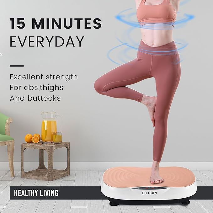 EILISON Glory Vibration Plate Exercise Machine - Whole Body Workout Vibration Fitness Platform Equipment for Home & Travel Workout, Weight Loss, Toning & Wellness