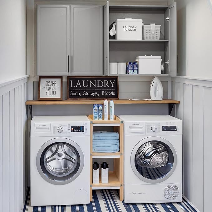 FIMELLO 30" Laundry Room Cabinets Wall Mounted, Ashen Gray