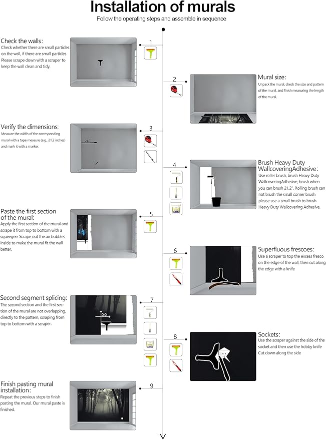 Foggy Black Forest Wallpaper Bedroom Dark Woodland Trees Wall Mural Living Room (Not Peel and Stick)
