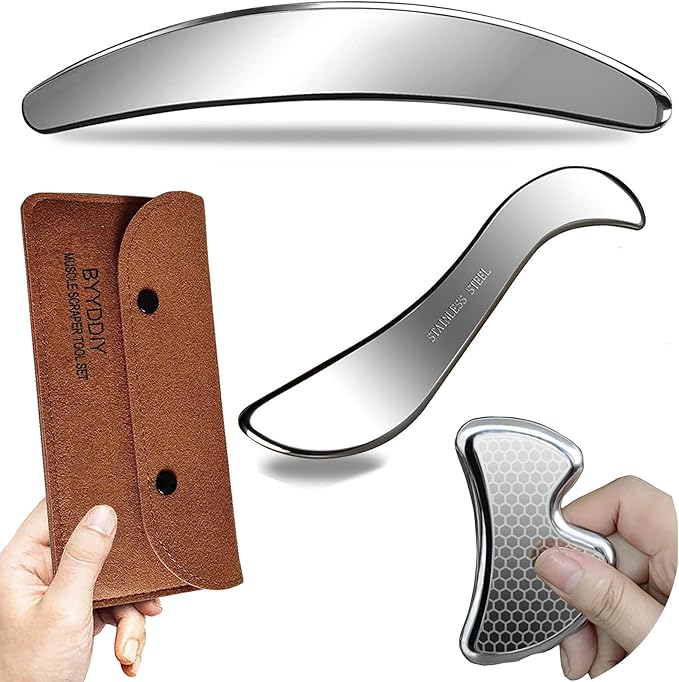 BYYDDIY (SBC Muscle Scraper Tools Set,Stainless Steel Scraping Massage Tools