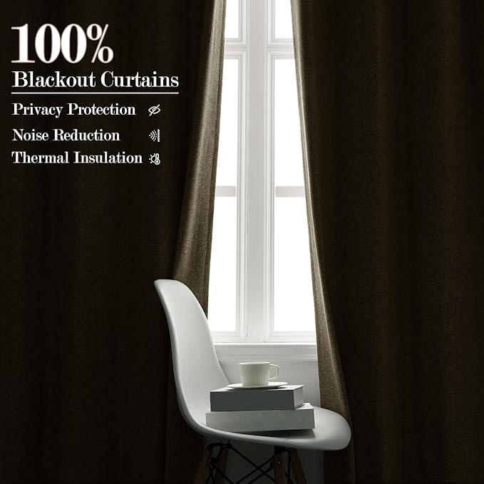 100% Blackout Linen Textured Drapes for Bedroom Pinch Pleated Curtains for Track System Portable Drapery for Sliding Glass Door/Storage/Space Room Divider, 70" Wx96 L, 1 PC, Ivory White