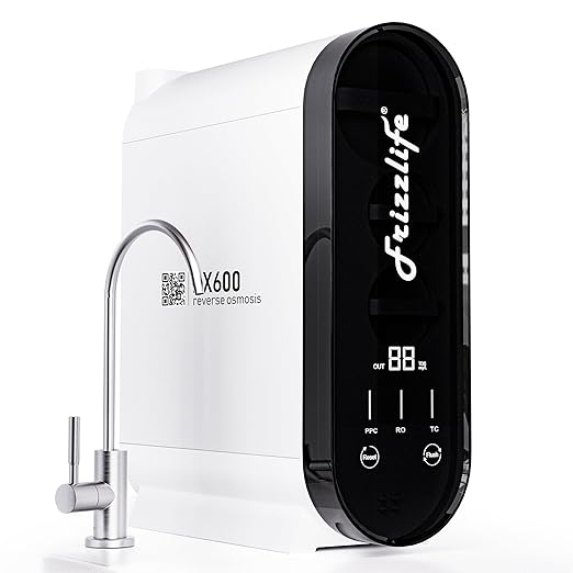 Frizzlife RO Reverse Osmosis Water Filtration System - 600 GPD Fast Flow Under Sink RO Water Filter, Tankless, Reduces TDS, 11 Stage, 2:1 Pure to Drain, Compact, BPA Free, PX600