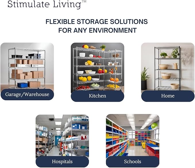 48"x24"x72" Prime Heavy Duty Black 5-Tier Steel Wire Shelving NSF 4000 LBS MAX Capacity Storage Rack for Commercial, School, Home, Garage, Warehouse, Industrial, and Hospital Uses (with Wheels)