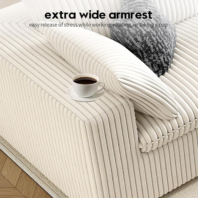 157.5" Cloud Couch Oversized Modular Sectional Sofa for Living Room,Modern Sofa with Deep Seat，U-Shape Boneless Couch with 2 Ottoman,Comfy Upholstered Couches for Apartment, Studio, Office,White