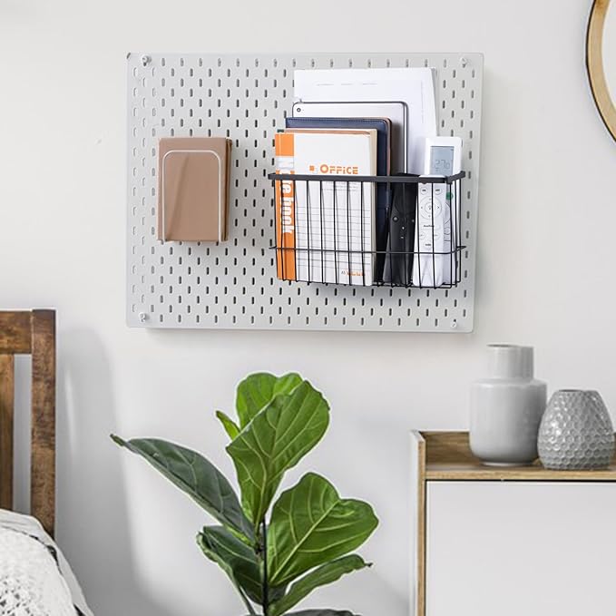 dedoot Magnetic Holder Locker Strong Black Mesh Holder Magnetic Basket Organizer Shelf Rack for Whiteboard,Fridge, Sponge, Recipe, Beverage ,Refrigerator ,Office File Foil,10.25x 3.6x 6 inches